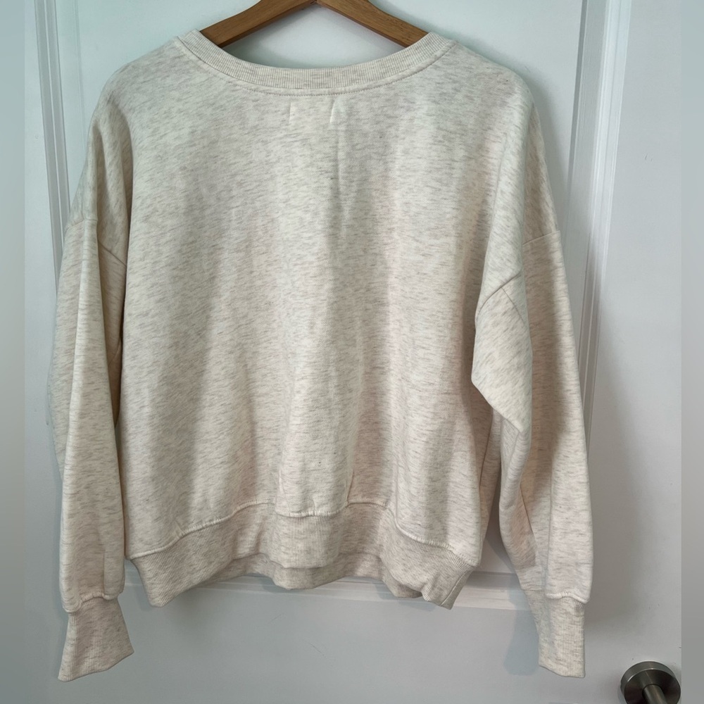 Anthropologie Maeve Embellished Collar Pullover in Light Sand Size Small - Picture 6 of 13